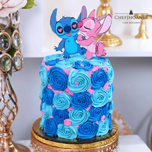 Stitch and Angel Cake. Feed 25 people.