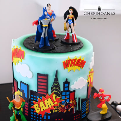 Justice League cake. Feed 15 people.