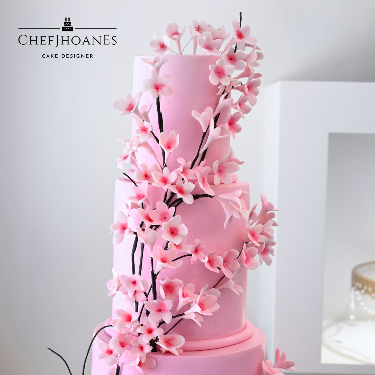 Cherry blossom cake. Feed 100 people.