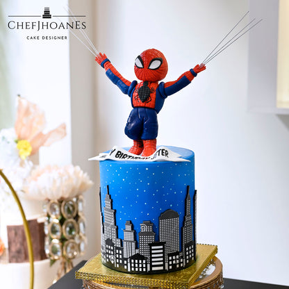 Spiderman cake. Feed 20 people.