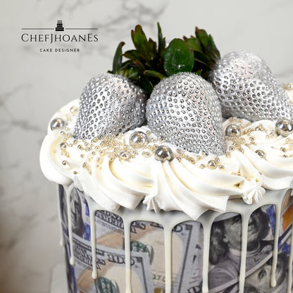 Silver money cake. Feed 15 people.