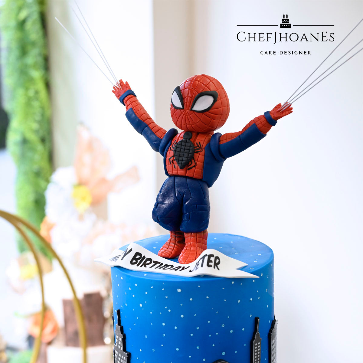 Spiderman cake. Feed 20 people.